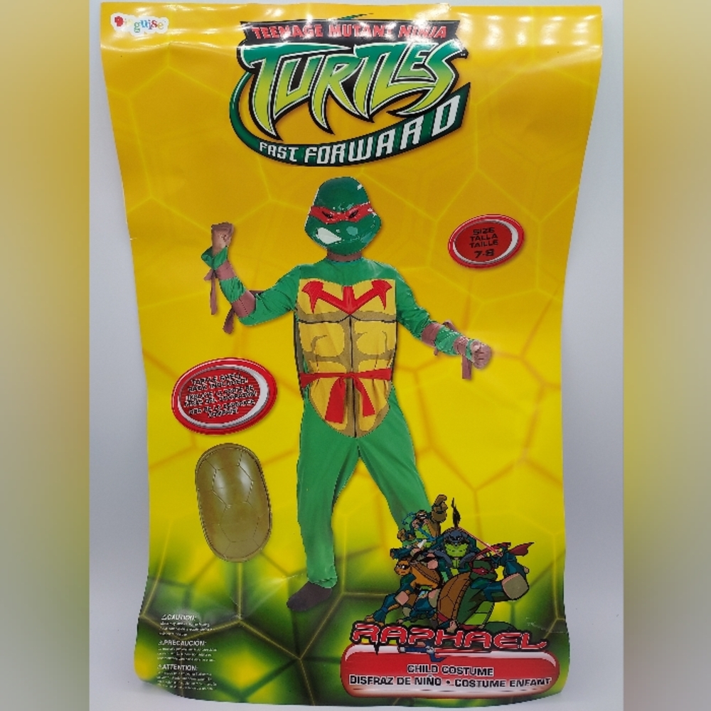 *SHIPS SAME/NEXT DAY!* New TMNT Raphael Ninja Turtle Kids Costume - Size 7-8